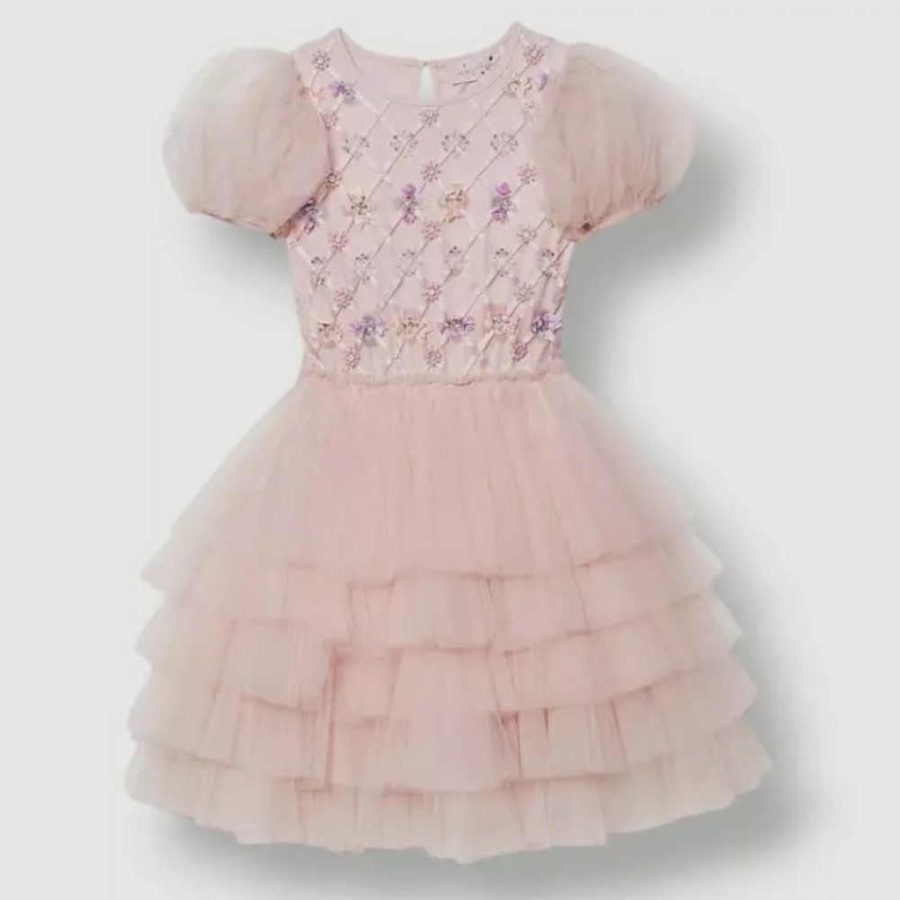 Tutu du Monde Floral Lattice Tutu Dress jeweled Dress sleeve 10 11